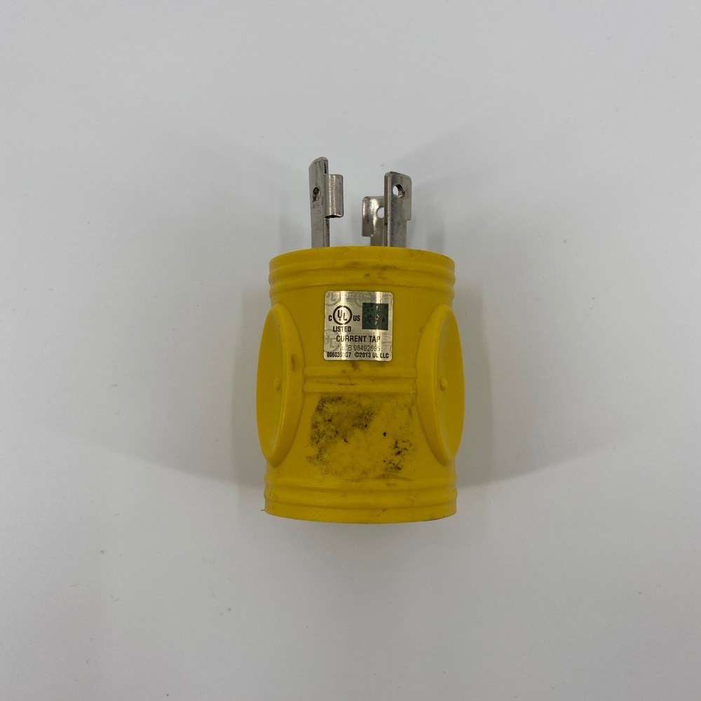 AD-010 RV Adapter Plug 30A 125V TT-30R Yellow Locking Current Tap Heavy Duty